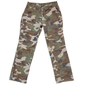 RED SNAP Camouflage Pants Mens 36 X 32 Straight Leg Utility Outdoor Wear Camo
